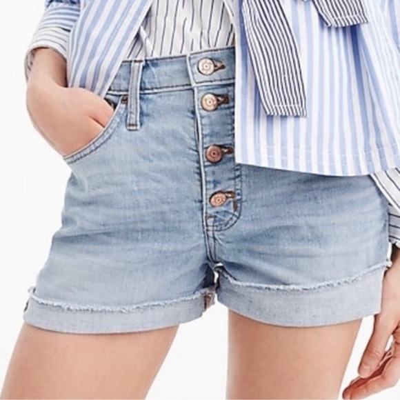 J. Crew Pants - J. Crew Womens Button Fly Shorts High Rise Denim Jean Shorts Size 26